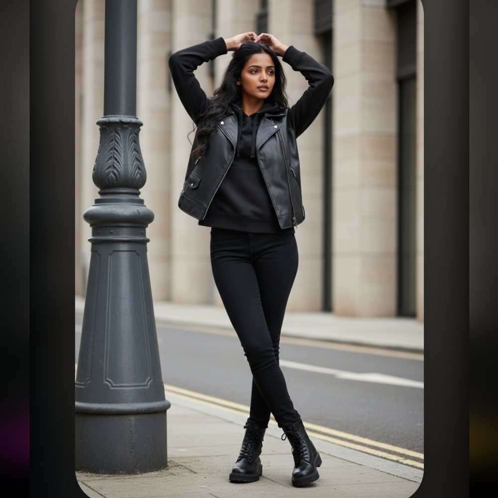 PINK Victoria's Secret Black Vest Jacket